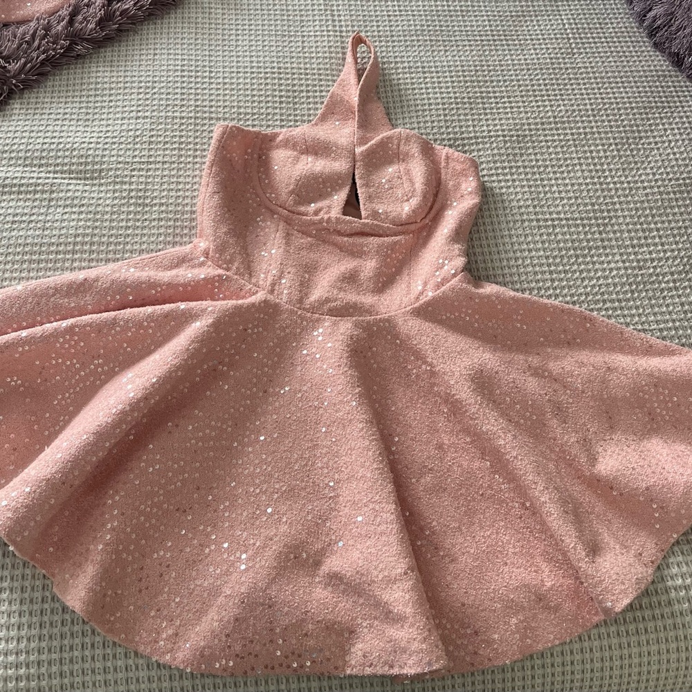BabyBoo Sparkle Pink Halter Skater Dress